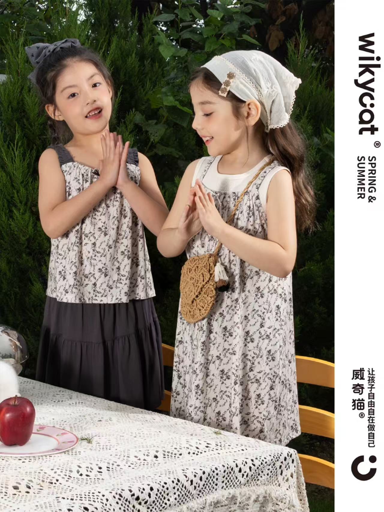 2026威奇猫夏装新款女童公主裙连衣裙儿童短袖家居裙子夏季莫代尔图片