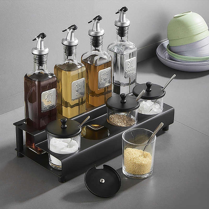 调料盒组合套装调味料罐调料架酱醋油瓶壶盐罐玻璃厨房用品置物架|ruв категории кухня/посуда, кухонный Гаджет/кухня хранения, кухня хранения шельфа/кухня стойка, кухня стойка/угловой стойка - от Buy2taobao.com для оказания профессиональной услуги покупки агента Taobao
