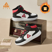 运动鞋 匹克童鞋 女 新款 男童保暖舒适学生棉鞋 儿童加绒高帮板鞋 冬季