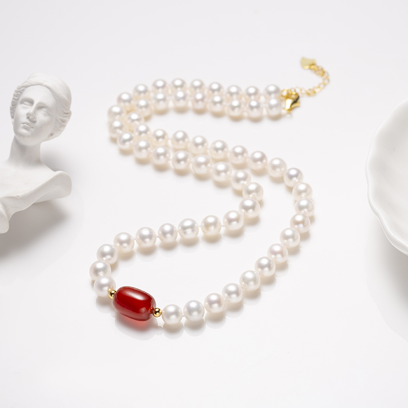 S925银淡水珍珠项链6-7mm