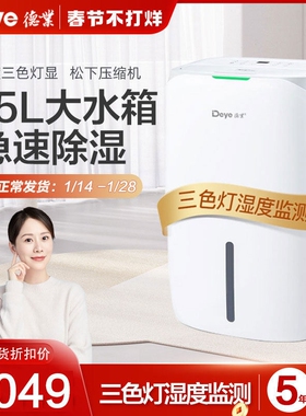 德业除湿机家用吸湿室内除潮抽湿机20L工业DYD-W20A3机抽湿器干燥
