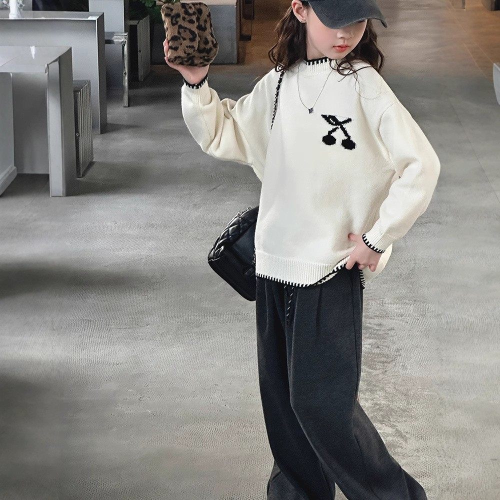 女童毛衣秋冬款2025新款儿童冬装大童洋气线衫加厚套头圆领针织衫,童装/婴儿装/亲子装,毛衣/针织衫,淘宝优惠券,粉丝福利购,淘宝优惠卷