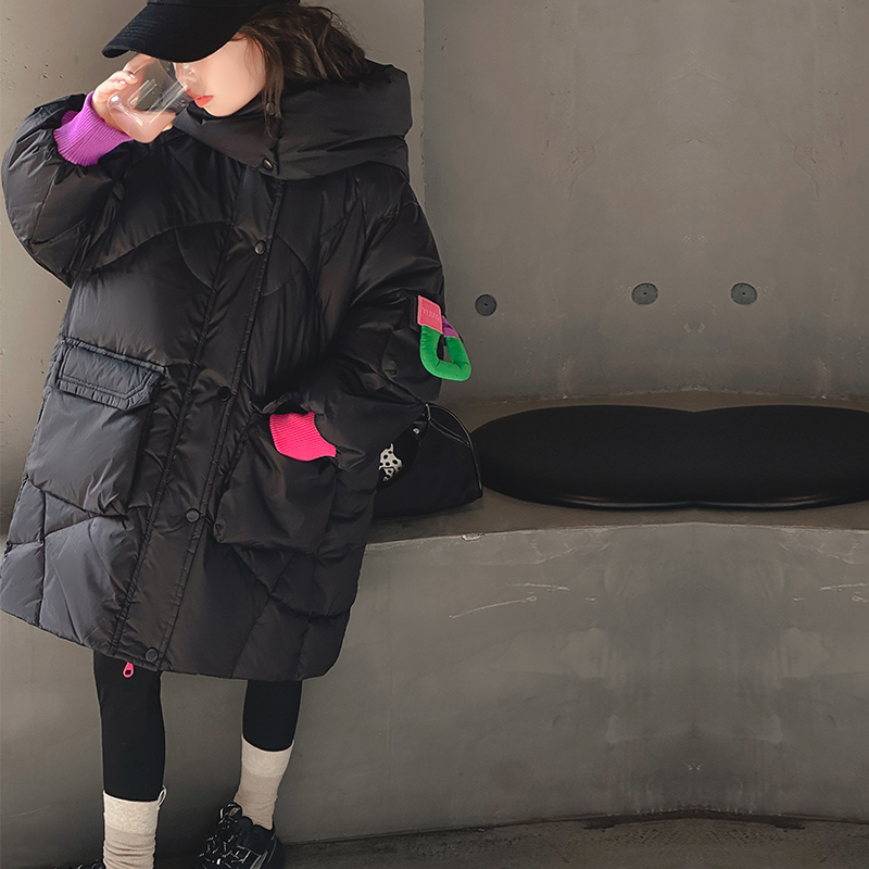 女童中长款加厚轻薄羽绒服