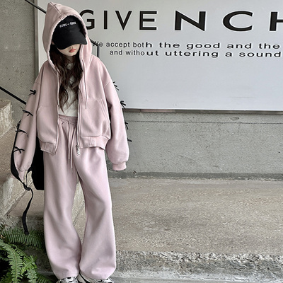 女童运动套装春秋2025新款儿童时髦洋气女大童春装外套休闲两件套