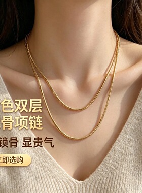 卡梵佩双层蛇骨项链女轻奢小众设计感高级气质锁骨链颈链配饰