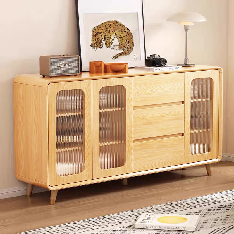 原木色餐边柜储物柜茶水柜