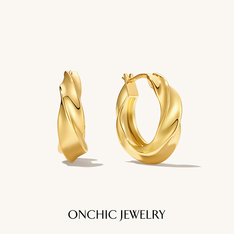 onchic简约圆圈耳环女明星同款