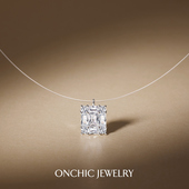 明星同款 Onchic浮冰方块项链女高级感轻奢小众原创锁骨链锆石