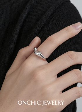 OnchicOR系列波澜戒指女小众设计高级感食指戒圈素轻奢个性百搭