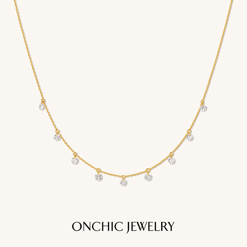 Onchic项链女彩色串珠锁骨链ins
