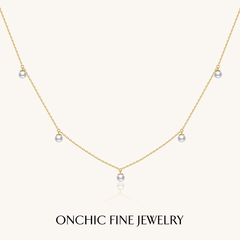 OnchicAkoya海水珍珠项链18k金