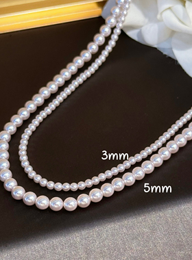 3-5mm紫色星空baby珠珍珠项链潮