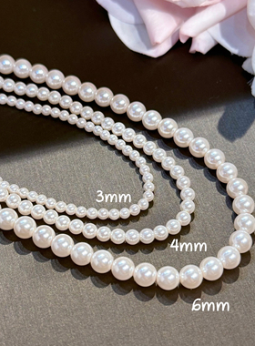 极光粉黛3-4-6mm胭脂雪珍珠项链