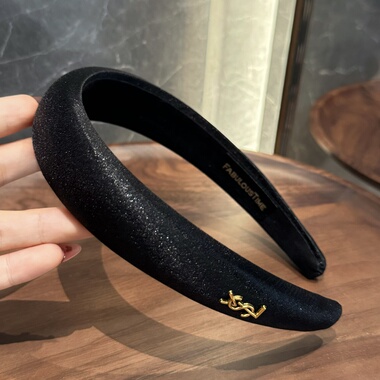 杨杨babytime白富美金标VSL 黑色细闪缎面发箍高颅顶洋气百搭头箍