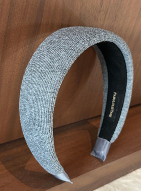 杨杨babytime热巴、易梦玲深灰色针织宽边海绵发箍高颅顶防滑头箍