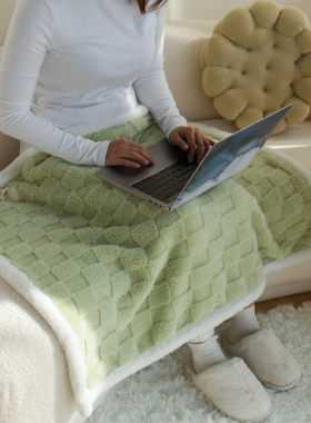 盖腿小毯子秋冬季 办公室午睡加厚双层小号毛毯 空调房护腿盖脚毯