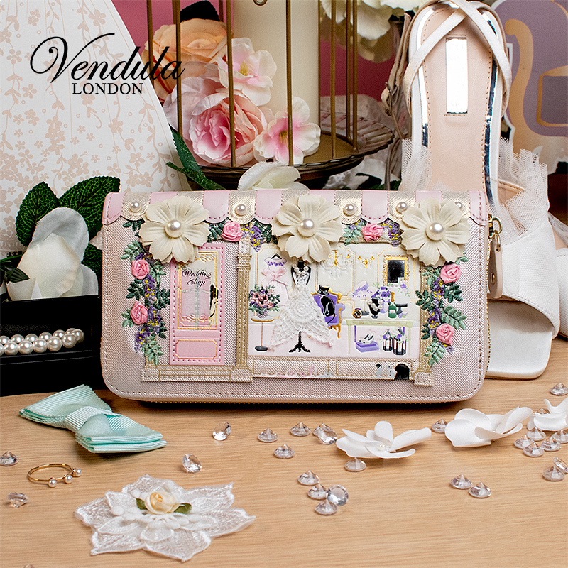 Vendula英国原创手工女包 婚纱店系列可爱少女时尚青春长款拉链包