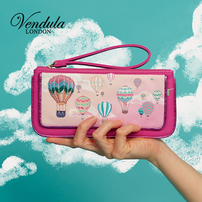 Vendula英国原创手工女包 热气球系列可爱少女风长款拉链钱包