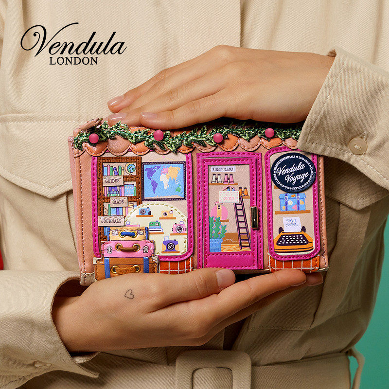 Vendula英国原创手工女包 旅行商店系列英伦卡片证件折叠钱包