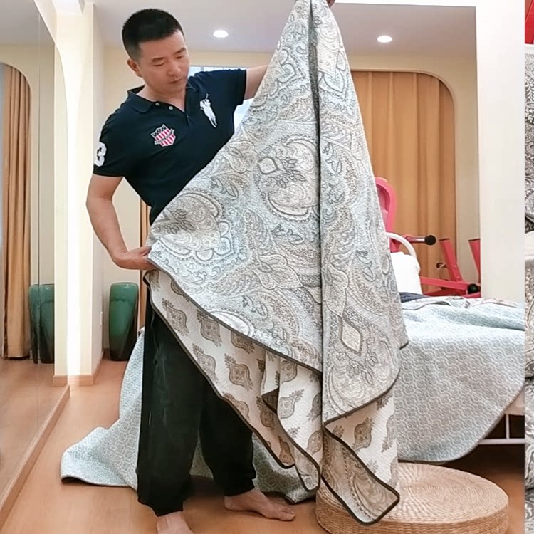 纯棉水洗绗缝多功能床盖三件套床单薄被空调被加棉床单
