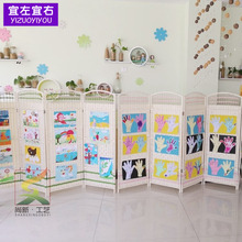 幼儿园屏风隔断区域小型可折叠教室低儿童玩具角围栏隔离娃娃家用