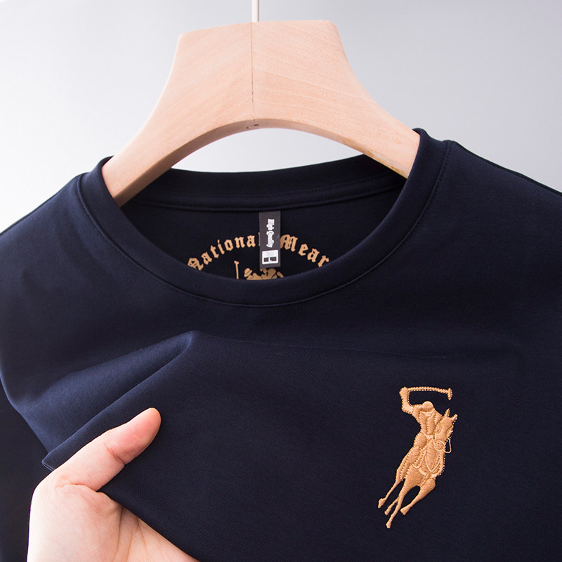 男士长袖t恤纯棉爸爸装春秋冬款卫衣polo单件秋衣打底衫上衣内衣