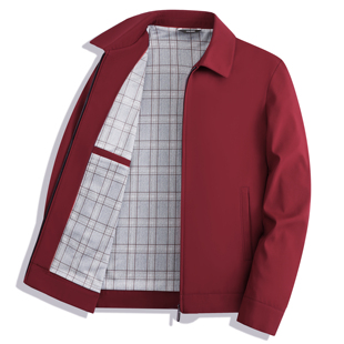 男士上衣外套喜公公结婚宴本命年红色婚礼服爸爸装春秋季立领夹克