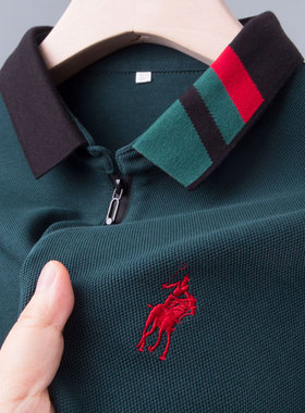 男士保罗polo衫paolo爸爸poiot春秋装poli长袖p0loT恤plol上衣