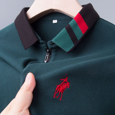 男士商务休闲长袖polo衫