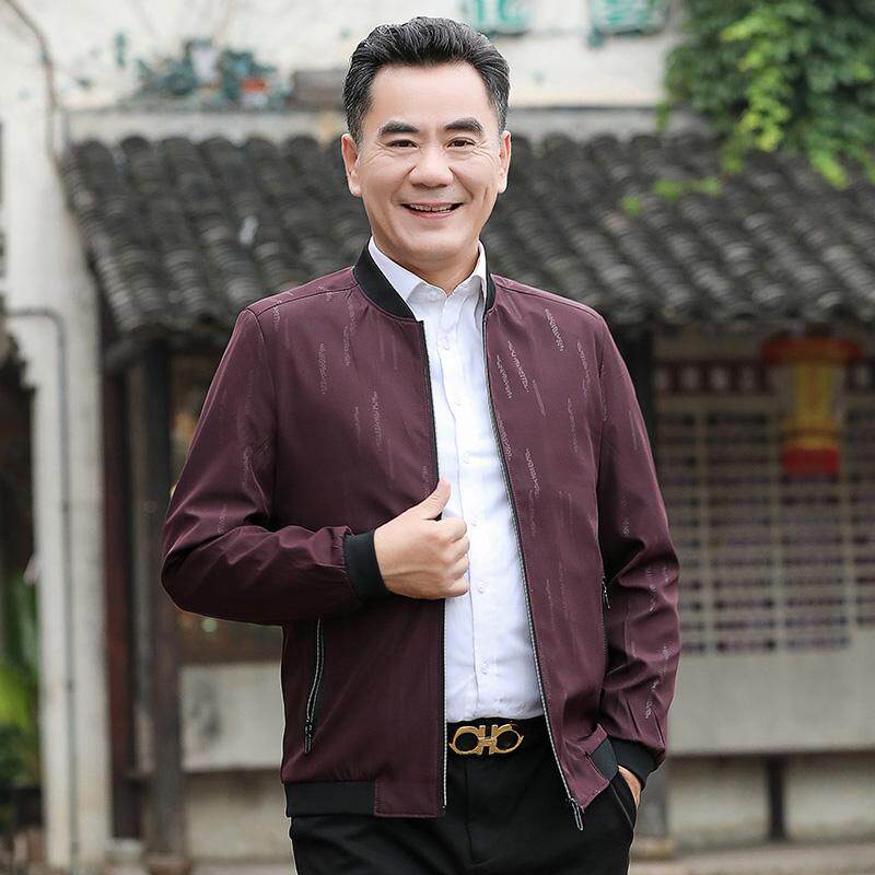 男士上衣服外套喜公公结婚宴本命年红色婚礼服爸爸装春秋冬季夹克