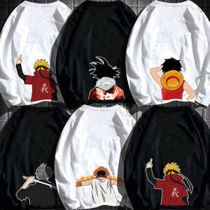 潮牌动漫长袖男t恤、