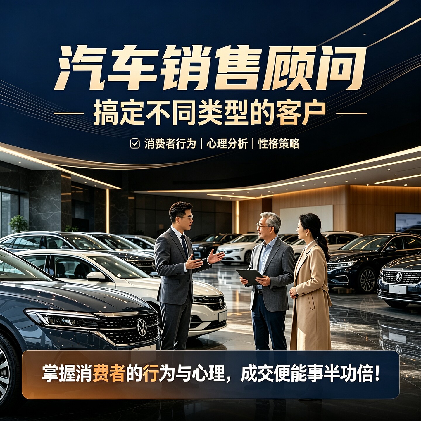 汽车销售顾问客户行为心理分析沟通话术成交应对策略培训课程