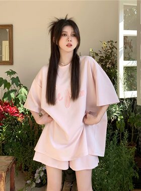 休闲运动服套装女夏季宽松两件套