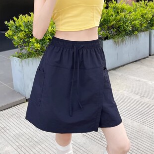 胖mm2 300斤设计感大码 薄款 工装 裤 女夏季 高腰速干a字短裤 裙 短裙裤