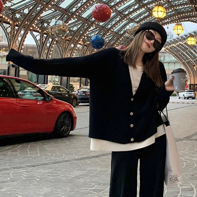 韩系复古撞色假两件卫衣外套女