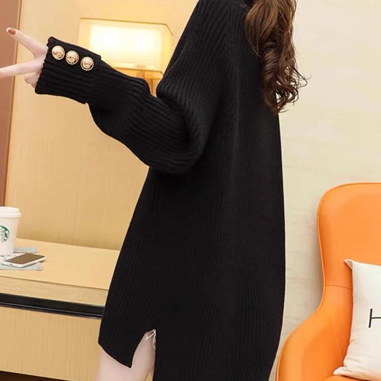 高领慵懒风毛衣女秋冬大码胖mm