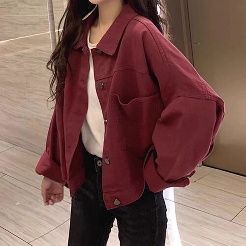 大码2-300斤美式短款牛仔外套女