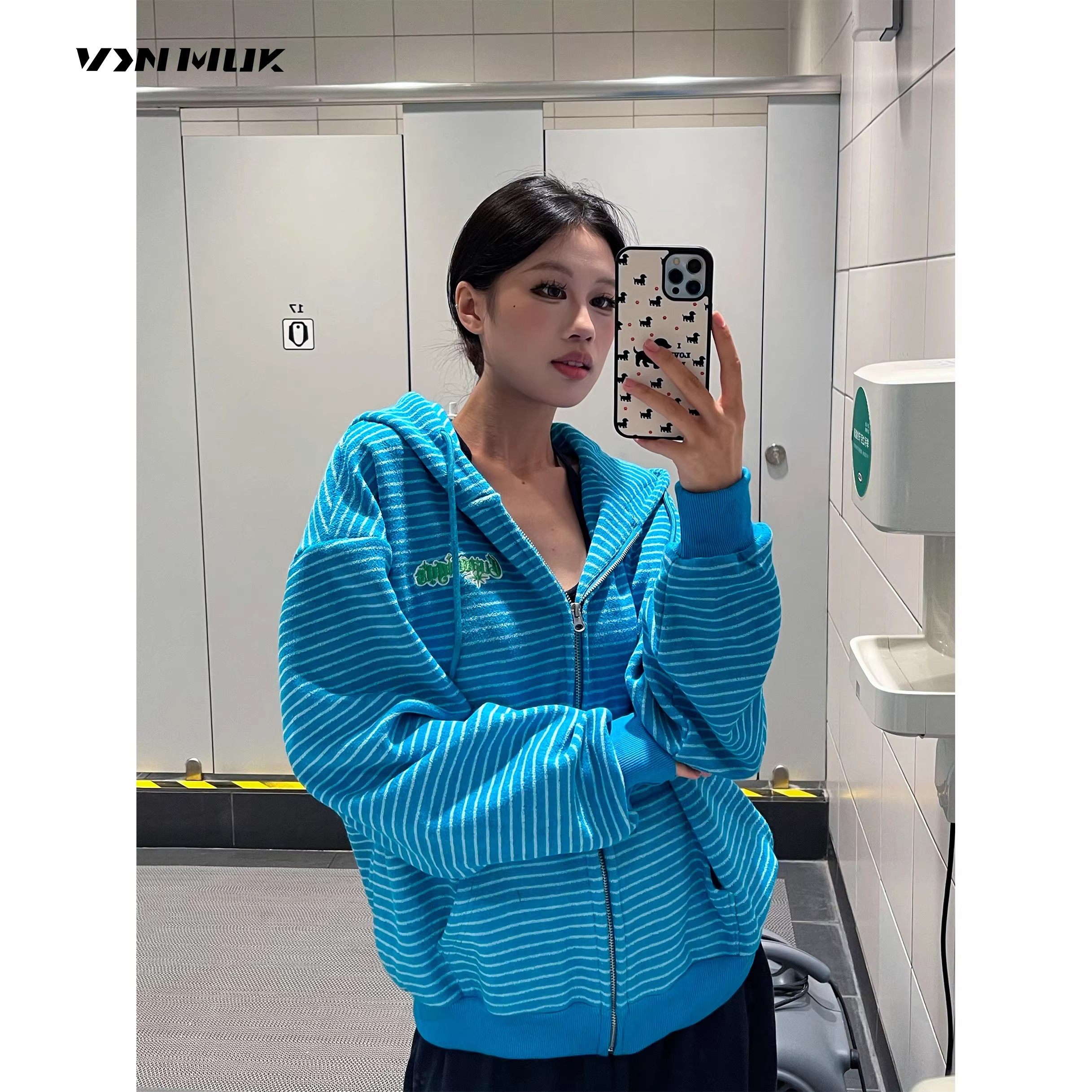 大码胖mm300斤美式复古条纹连帽开衫卫衣外套女秋冬慵懒帽衫上衣,女装/女士精品,短外套,淘宝优惠券,粉丝福利购,淘宝优惠卷