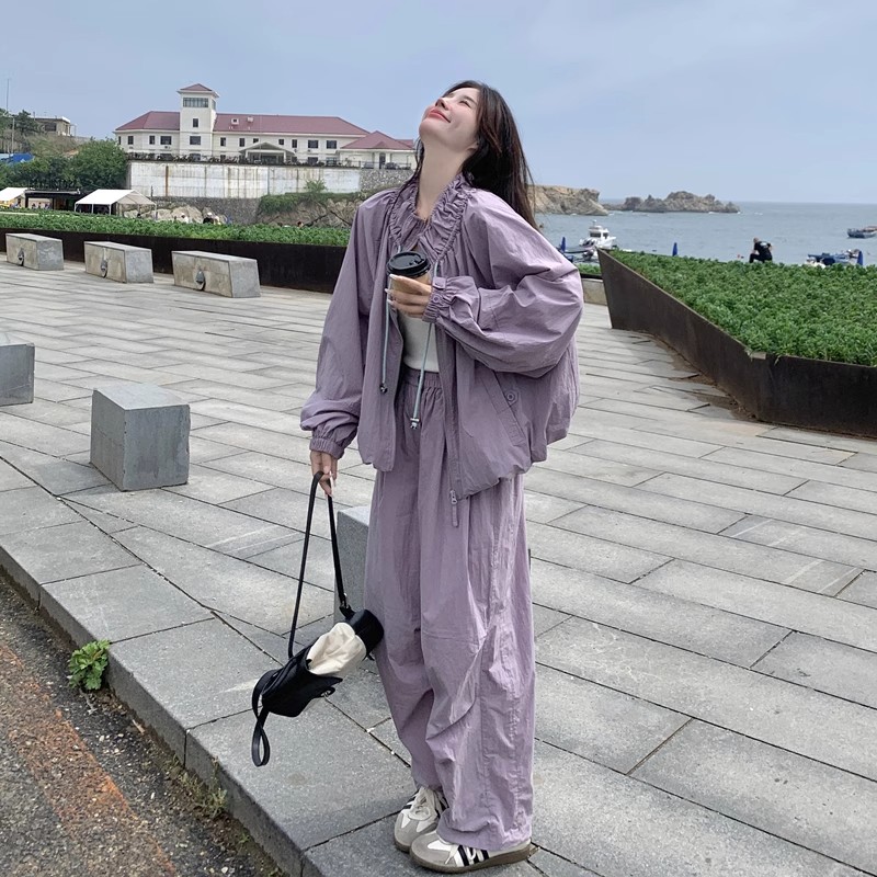 大码胖mm300斤运动套装女春秋季