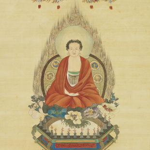 清人绘 释迦摩尼佛祖像教真迹精准复制可选装裱挂画