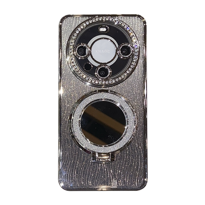 化妆镜子磁吸支架适用华为mate60pro手机壳新款mate70全包防摔带镜头膜pro+高级感女奢华水钻小众高端硅胶套