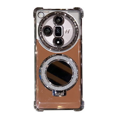 四角气囊适用oppofindx8手机壳新款高级感女款findx7ultra镜头全包防摔Findx7pro镜子磁吸支架高端透明硅胶套