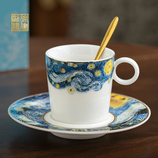 徐建勇文创陶瓷冰种玉瓷咖啡杯茶具羊脂玉白瓷高端送礼带底托水杯