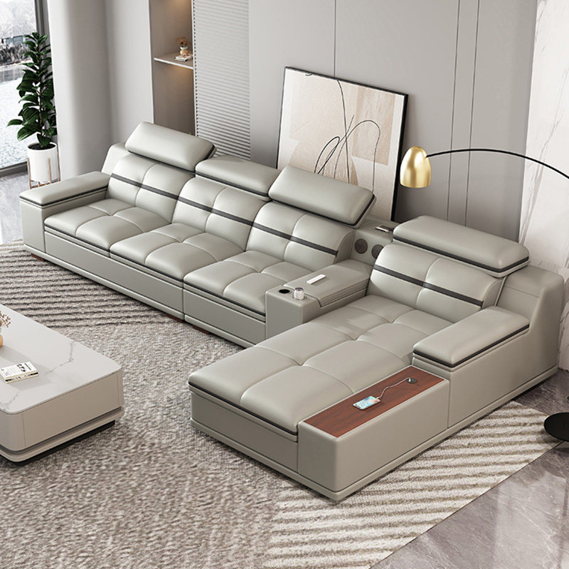 2025新款真皮沙发客厅现代简约佛山家具头层牛皮贵妃组合沙发套装