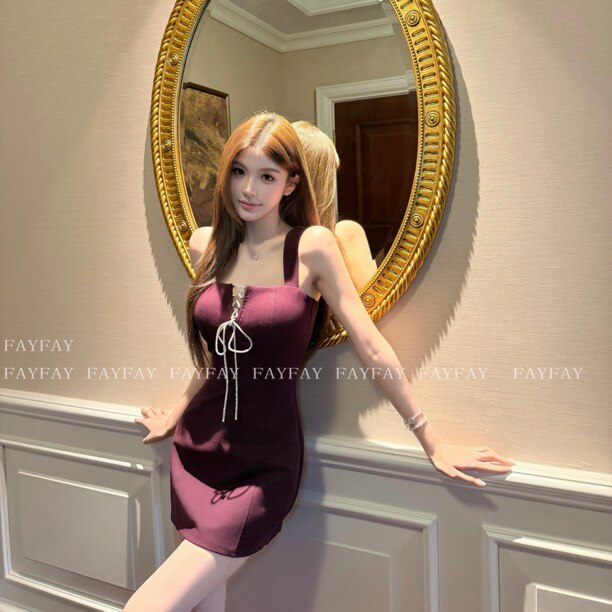 FAY【星绳夜曲】纯欲性感系带御姐修身显瘦包臀连衣裙图片