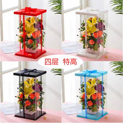 食品级透明蛋糕盒加高双层包装盒