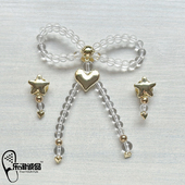 饰品金属串珠蝴蝶结鞋 新款 扣配件卡洛驰 鞋 上装 Crocs配饰洞洞鞋 花