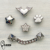 配饰 花洞洞鞋 鞋 上装 扣卡骆驰智必星 新款 饰品金属银色鞋 Crocs鞋