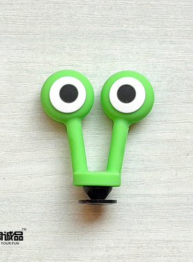 2025新款Crocs鞋花洞洞鞋配饰立体绿色青蛙眼DIY装饰品鞋扣卡骆驰