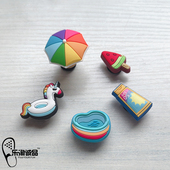 饰品DIY配件立体夏日游泳鞋 2025新款 扣 鞋 上装 Crocs配饰洞洞鞋 花